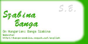 szabina banga business card